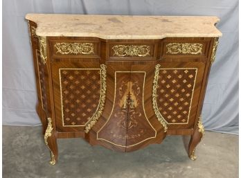 Marble Top Server With Great Ormolu And Inlaid Details