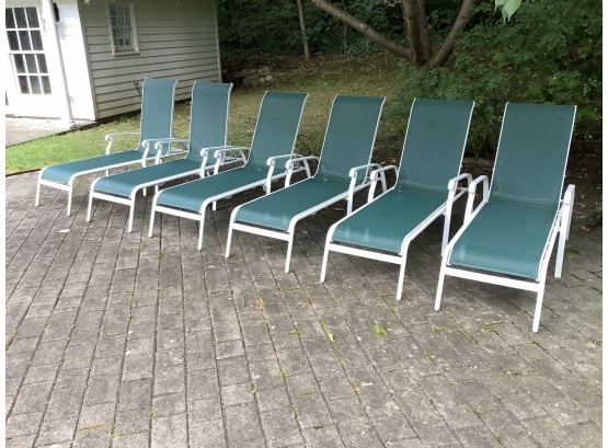 Set Of 6 Aluminum Patio Lounge Chairs
