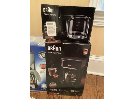 Braun Coffee Pots And Extra Pot New In Box