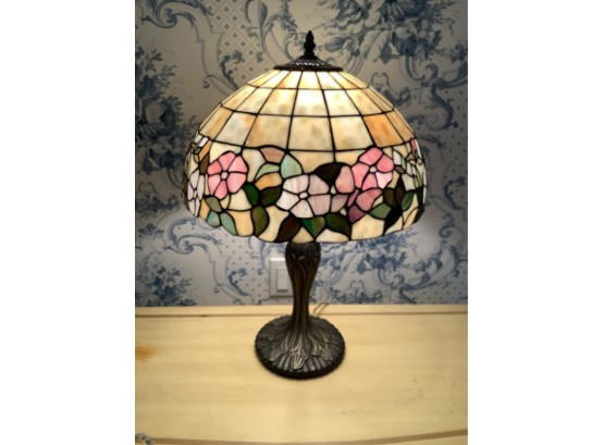 Pair Of Stain Glass Style Lamps
