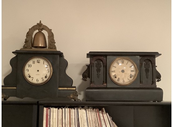 Two Antique Clock Case For Repair Or Repurpose