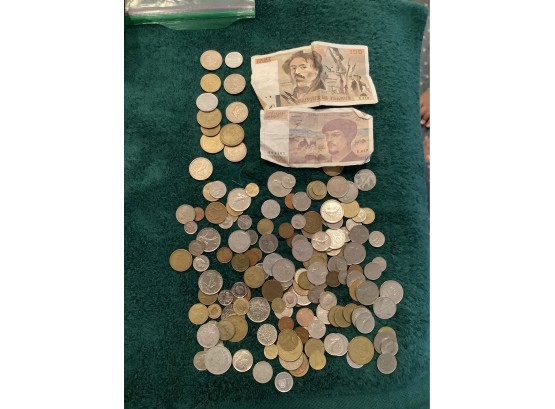 Foreign Coin And Paper Money Lot