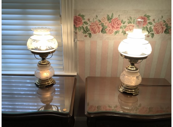 Gone With The Wind Style Pair Of Lamps