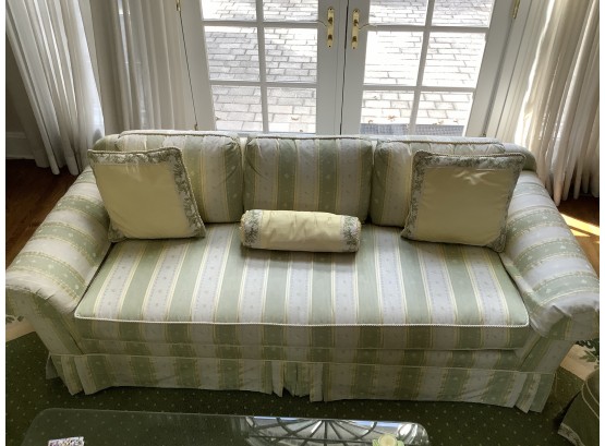 Beachley Green And Cream Stripped Sofa Pillows