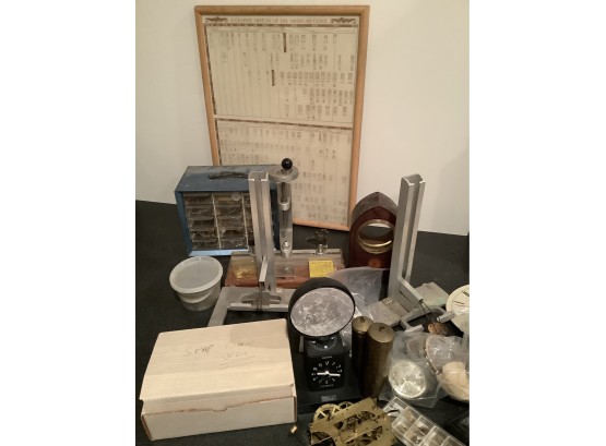 Assorted Clock Parts And Clock Related Items