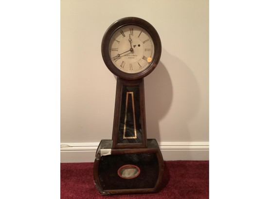 Howard And Davis Weight Driven Banjo Clock With Black And Gold Painting Rosewood Case