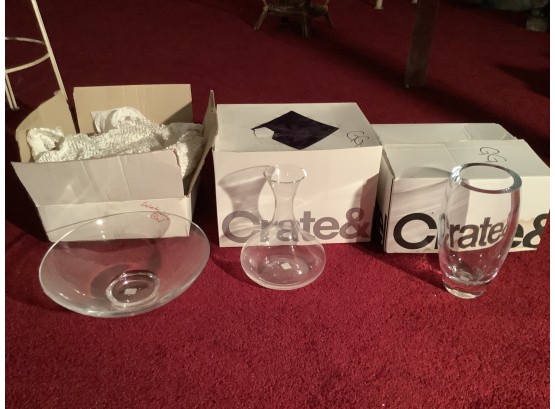 3 New Pieces Of Glass From Crate And Barrel