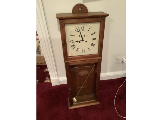 Reproduction 1840 Clock In A Pine Case