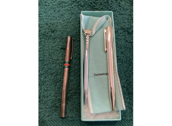 Tiffany And Co. And Gucci Pens
