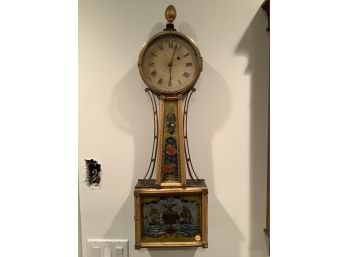 Willard Weight Driven Banjo Clock With The Constitution And Guerriere