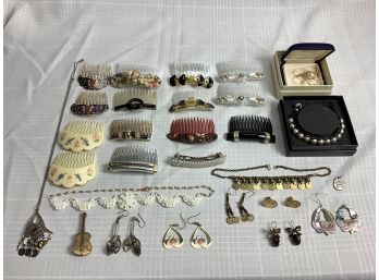 Assorted Costume Jewelry And Hair Accessories