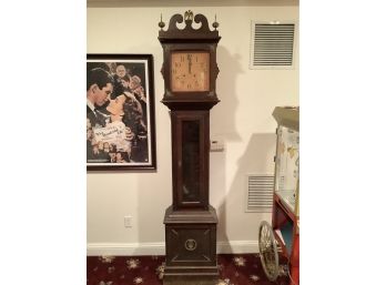 Mahogany Case Clock With A Paper Face.