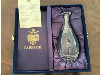Faberge Chanticleer Crystal Decanter In A Fitted Box