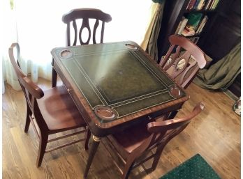 Maitland Smith Game Table With 4 Side Chairs