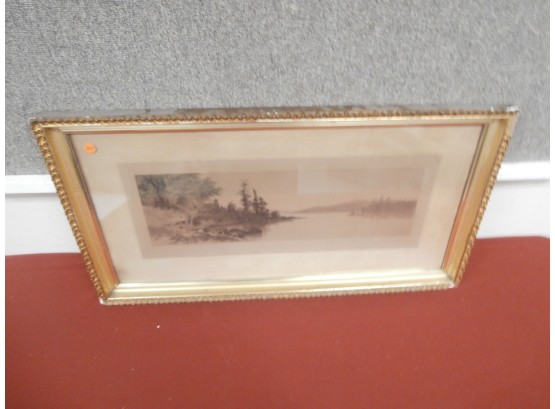 Etching By Ernest Rost 'Afternoon On Lake George'