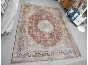 Room Sized Oriental Rug, Hand Crafted With Floral Motif