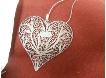 Filigree Sterling Silver Heart Ornament