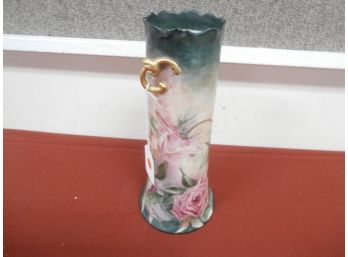 French Decorated Vase With Rose Motif