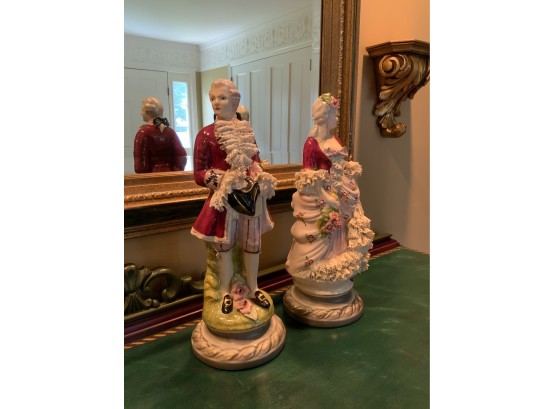 Porcelain Colonial Man And Woman