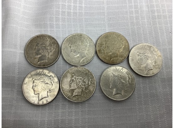7 Peace Dollars 1922, 1923, 1924