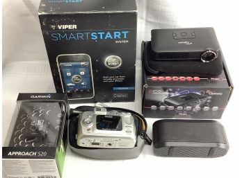 A 5 Piece Electronics Lot Including A Vipor Smart Start, Pico Pocket Projector And A Garmin S20 Watch