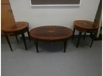 Signed Hekman 3 Piece Table Set Including 1 Coffee Table And 2 End Tables