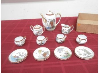 Hand Decorated China Tea Service With Scenes Of Birds