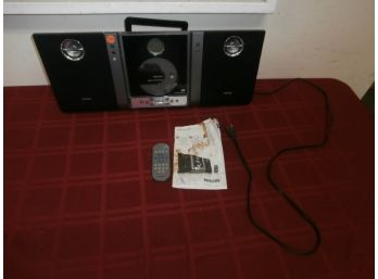 Philips Micro System, MC235B With Remote And Instruction Manual, UNTESTED