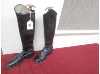A Pair Of Vibram Made In Italy Ladies Leather Equestrian Riding Boots, Parlanti Fiocchi Italy
