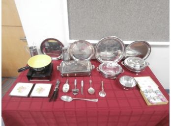 A Large Lot Of Silverplate And Pewter Items