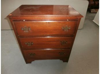 Mahogany 3 Drawer Bachelor's Chest With Writing Surface