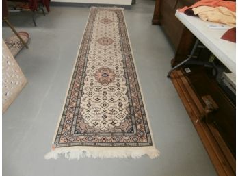 Carpet Runner With Repeating Floral Designs, Muted Colors