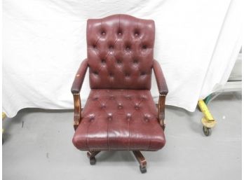 Ethan Allen Utive Button Back And Seat Burgundy Office Chair