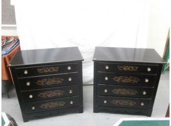 A Signed Pair Of Hitchcock 4 Drawer Chest Of Drawers