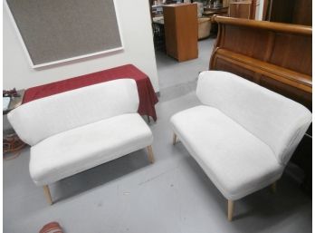 2 Off White Ikea Style Upholstered Contemporary Loveseats