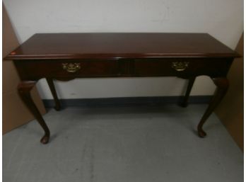Signed Sklar-Peppler Hanover Canada 2 Drawer Sofa Table With A Cherry Finish