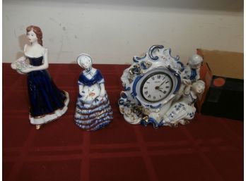 A Grouping Of 3 Items, Royal Dux, Limoges And A Linder Courting Couple
