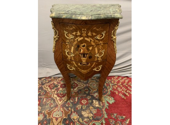 Bombay Marble Top Inlaid 3 Drawer Stand