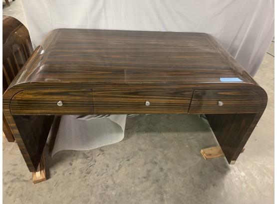 Zebra Wood Style U Shaped Desk Art Deco Style Desk