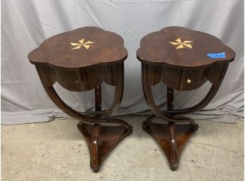 Pair Of 1 Drawer Stands With A Twisted Leg