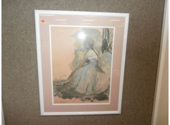 Degas Framed And Matted Print Of A Ballerina