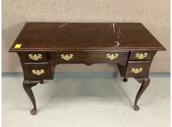 Mahogany Vanity/Desk With 5 Drawers
