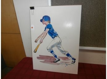 Leroy Neiman Print Of Little League Baseball Player