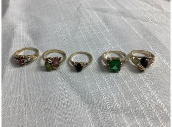 10Kt Rings With Gemstones. 14.8 Grams