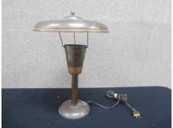 Vintage Copper Brass Art Deco Signed Smith's Metal & Co. Desk Lamp