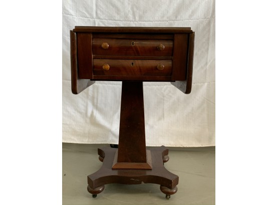 Empire Mahogany 2 Drawer Drop Leaf Sewing Stand