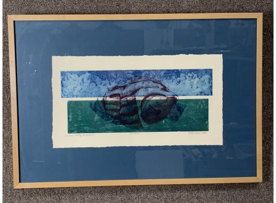 K Fountain Signed “Sea Shell” Etching