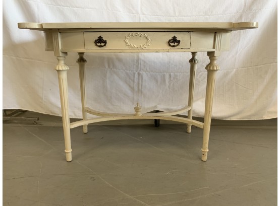 Whited Painted Table With A Drawer