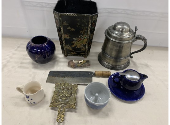 Assorted Items Including Oriental Knife