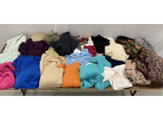 Large Grouping Of Women Sweaters Mostly Wool Sizes Small And Medium